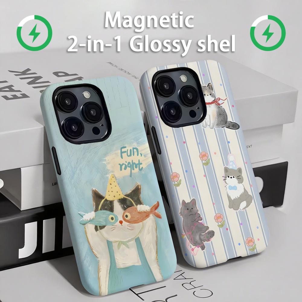 Apple Iphone 15 - Etui na telefon Cute cats and