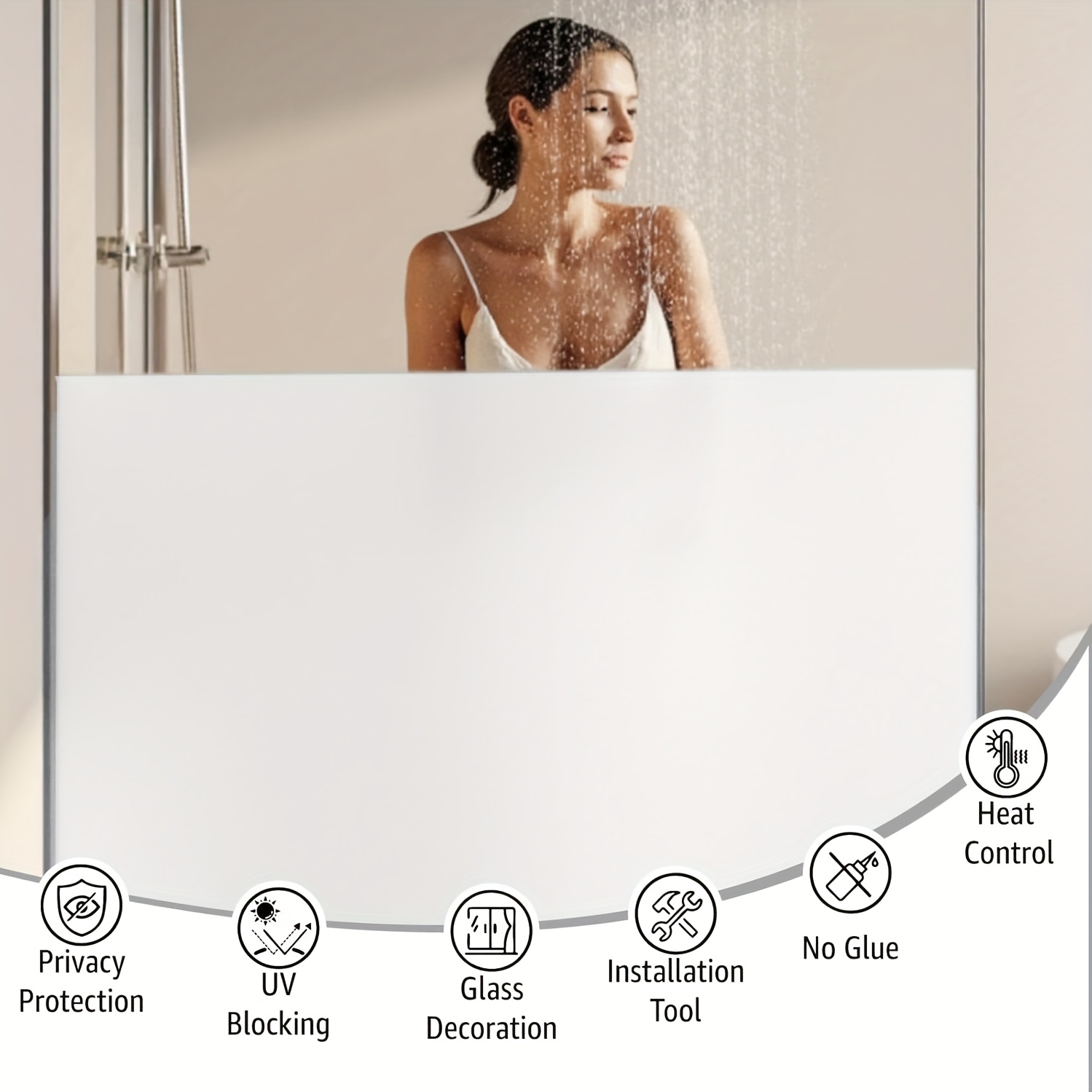 Privacy Screen Protector - Biała Matowa Folia Okienna Zapewniająca Prywatność,