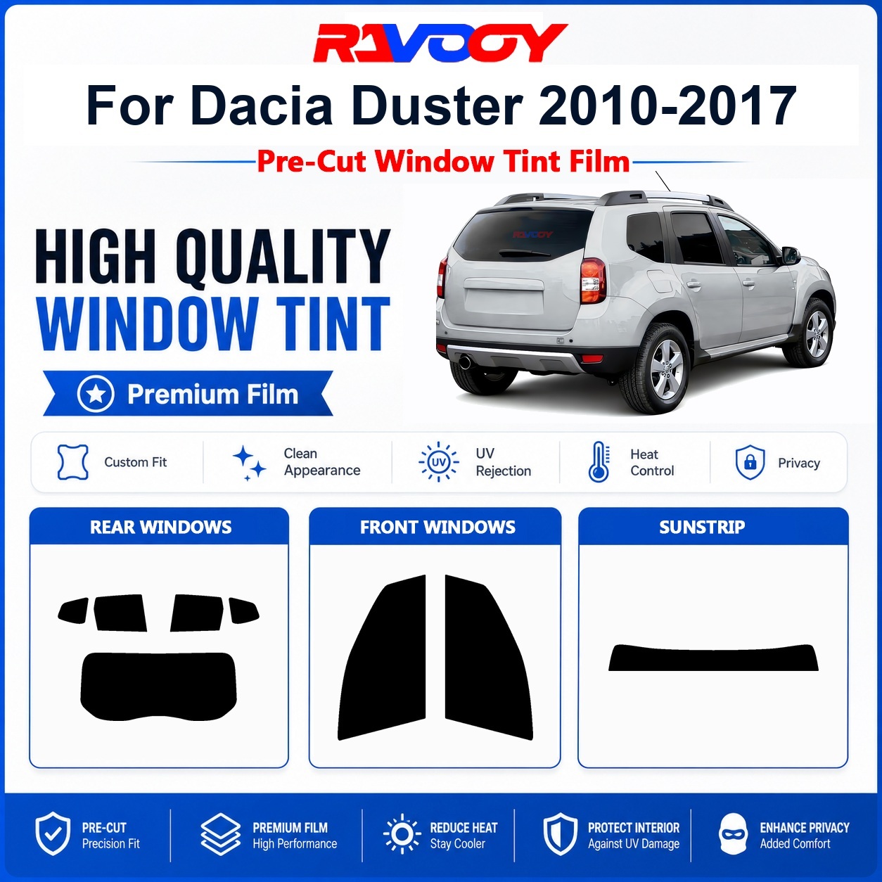 Privacy Screen Protector - Folia okienna premium, wstępnie przycięta, do